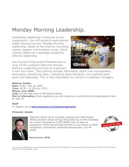 Monday Morning Leadership June 19 Pdf Monday Morning Leadership June 19 Pdf