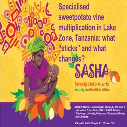Theme 3: Specialised sweetpotato vine multiplication in Lake Zone, Tanzania: ...