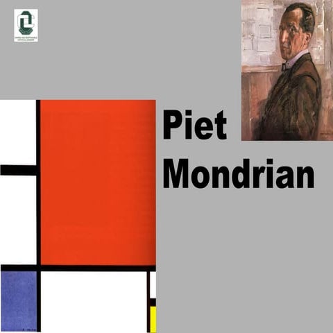Biografía y obras de Piet Mondrian explicado en inglés para niños de preescolar.