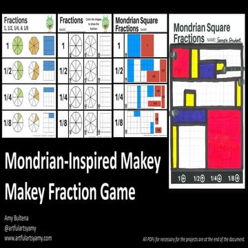 Mondrian Inspired Makey Makey Fraction Game