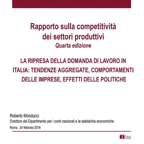 Rapporto sulla competitività dei settori produttivi - Quarta edizione 