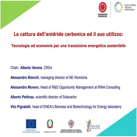 Progetti Europei Horizon 2020 legati alle tecnologie CCU - Alessandra Monero ...