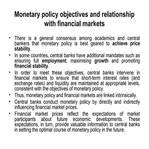 Central banking & the monetary policy | PPT