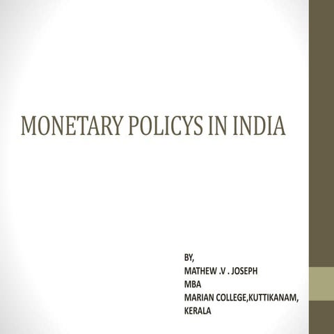 Monetary policy in india