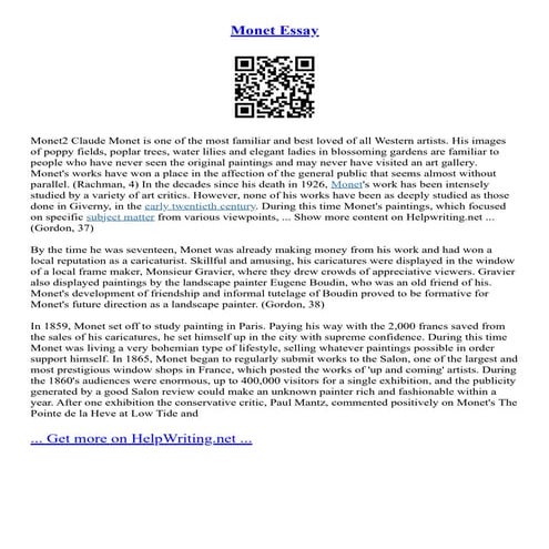 Monet Essay