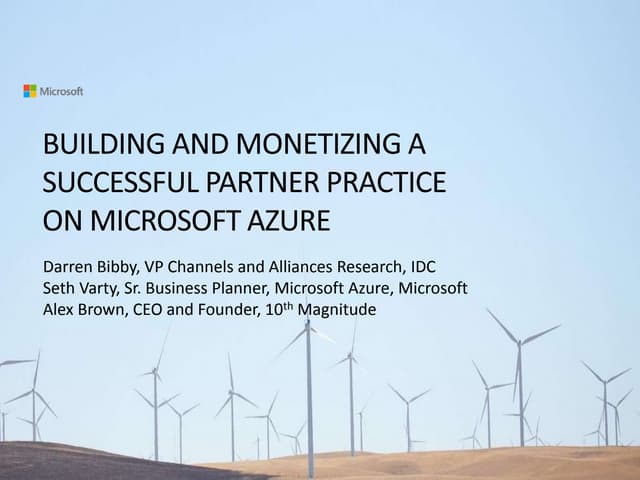 Monetizing Microsoft Azure