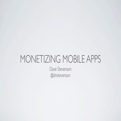 Monetizing mobile apps