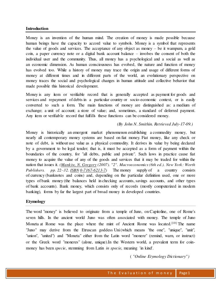 Money banking assignment