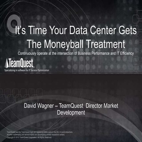 It's Time the Data Center Gets the "Moneyball" Treatment | PPT