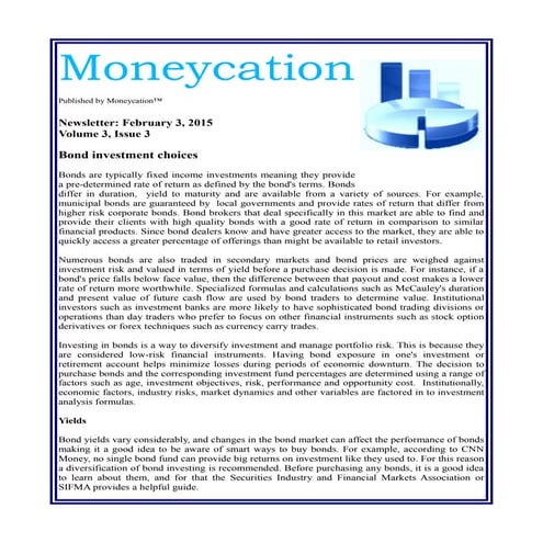 Bond investment choices