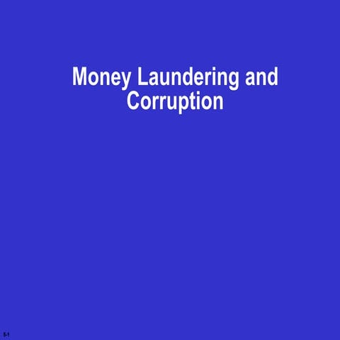 Money Laundering and Corruption