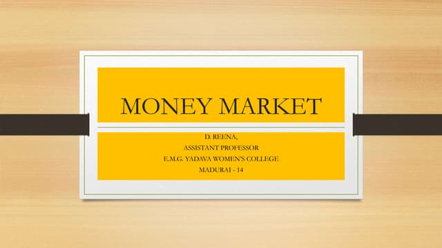 Money market ppt | PPT