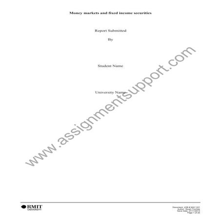 Money markets and_fixed_income_securities essay sample from assignmentsupport...
