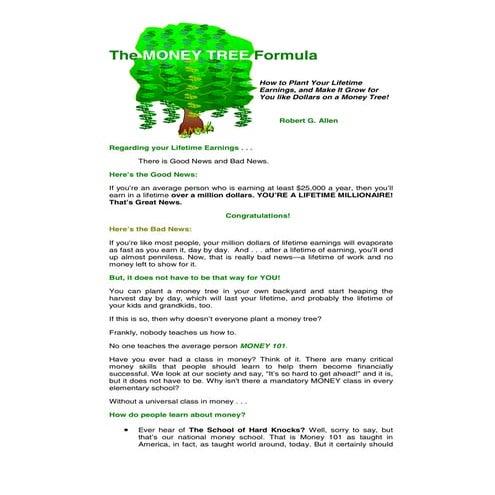 Money Tree Formula