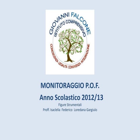 MONITORAGGIO GENITORI  POF 2012/2013