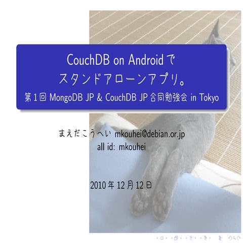 CouchDB on Androidでスタンドアローンアプリ。
