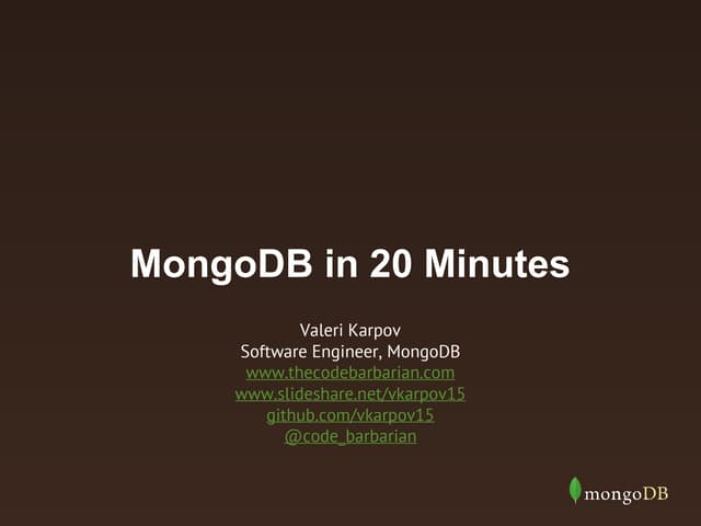 MongoDB API Talk @ HackPrinceton