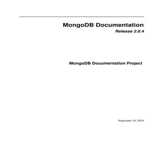 Mongo db manual