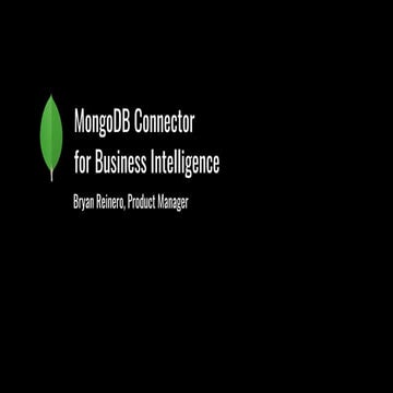 Getting to Insights Faster with the MongoDB Connector for BI