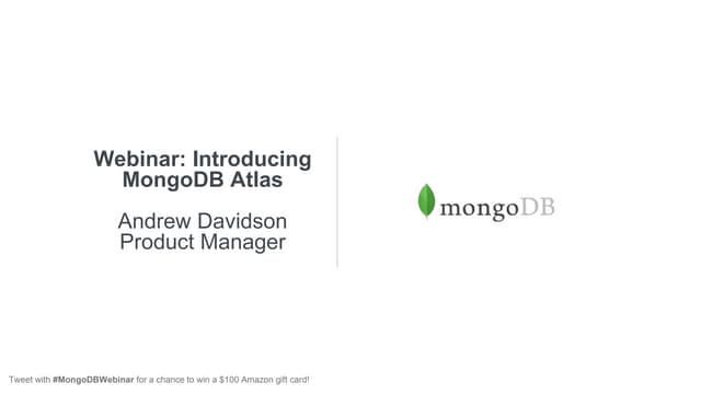 Introducing MongoDB Atlas