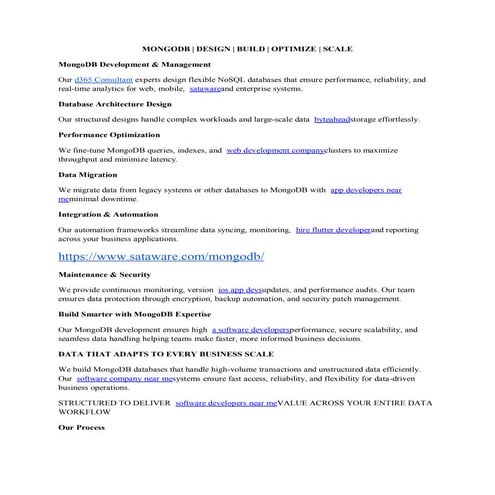 MongoDB Development and Management Tech. | PDF