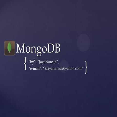 Mongo DB Presentation | PPT