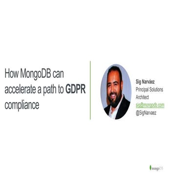 How MongoDB can accelerate a path to GDPR compliance