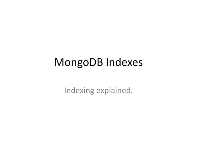 Mongo db index