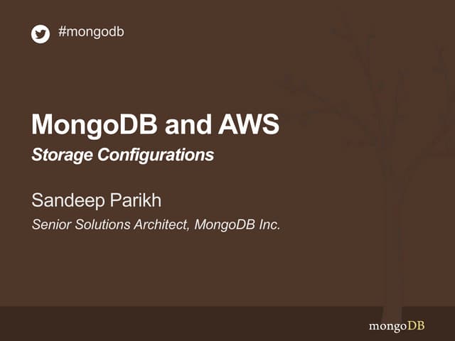 MongoDB and Amazon Web Services: Storage Options for MongoDB Deployments