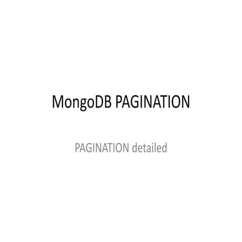 Mongo db pagination