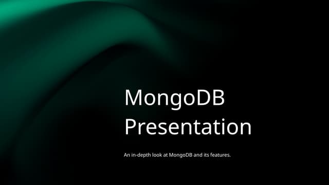 A brief introduction on MongoDB Presentation.pptx