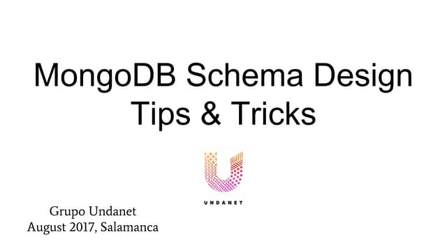 MongoDB Schema Design Tips & Tricks