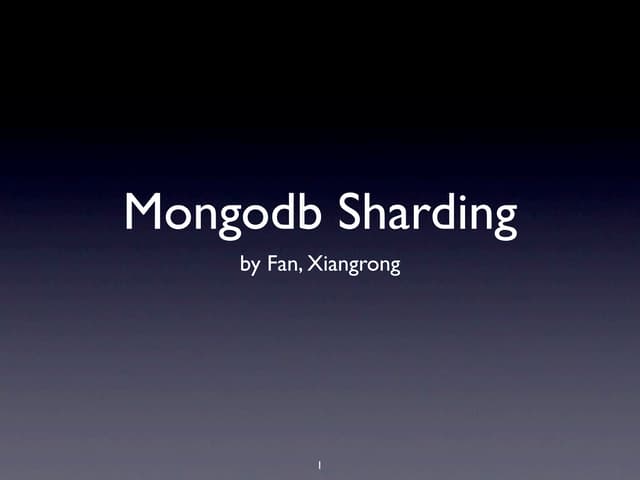 Mongodb sharding