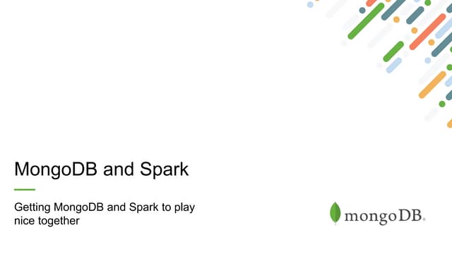 MongoDB and Spark