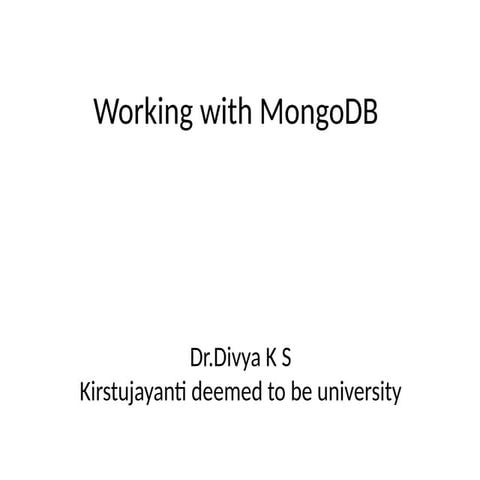 Working with Mongo Db, Create collection, Update and delete