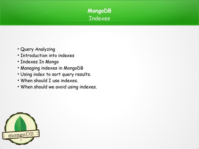 Mongo indexes