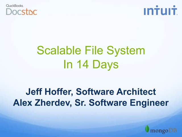Scalable Text File Service with MongoDB (Intuit)