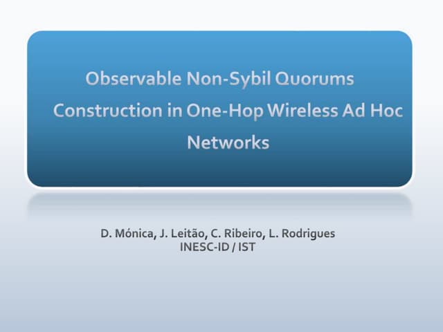Observable Non-Sybil Quorums Constr...