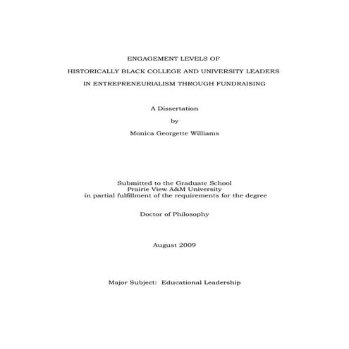 Monica G. Williams, PhD Dissertation, Dr. William Allan Kritsonis, Dissertati...