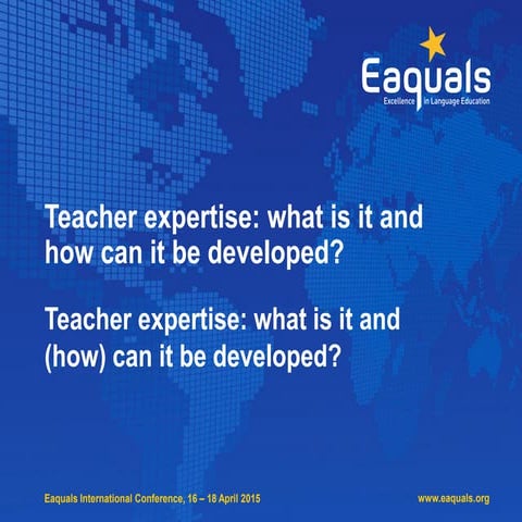 Monica Poulter: Teacher expertise what is it and how can it be developed