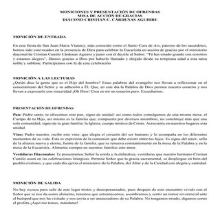 Moniciones y presentación de ofrend...