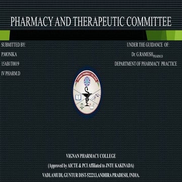PHARMACY AND THERAPEUTIC COMMITTEE
