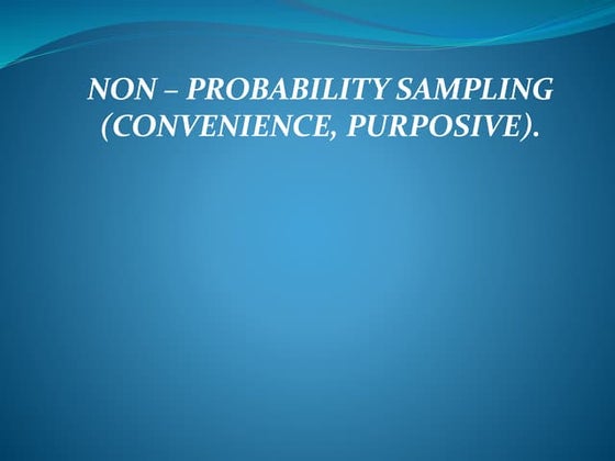 Non probability sampling | PPTX | Science