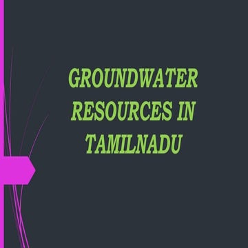 Ground Water Resources in Tamilnadu 
