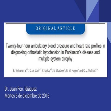 Monitoreo 24 hrs de presion arterial  y falla autonomica