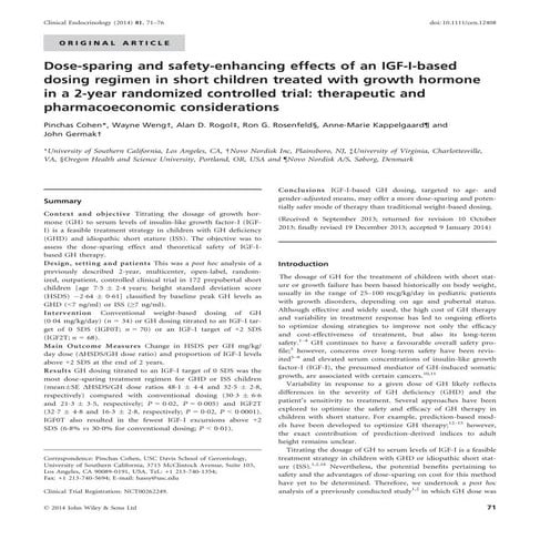 Growth hormone therapy | PDF