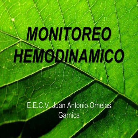 Monitoreo hemodinamico en terapia intensiva