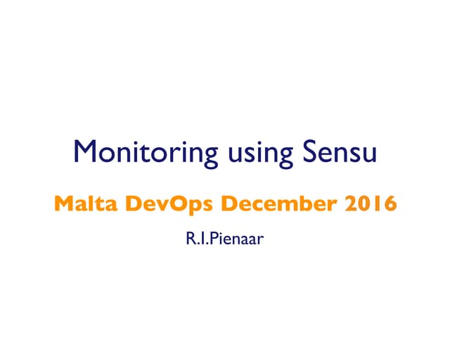 Monitoring using Sensu