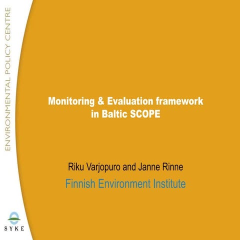 Introduction - Monitoring and evaluation framework