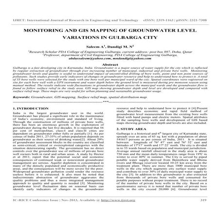 Monitoring and gis mapping of groundwater level variations in gulbarga city